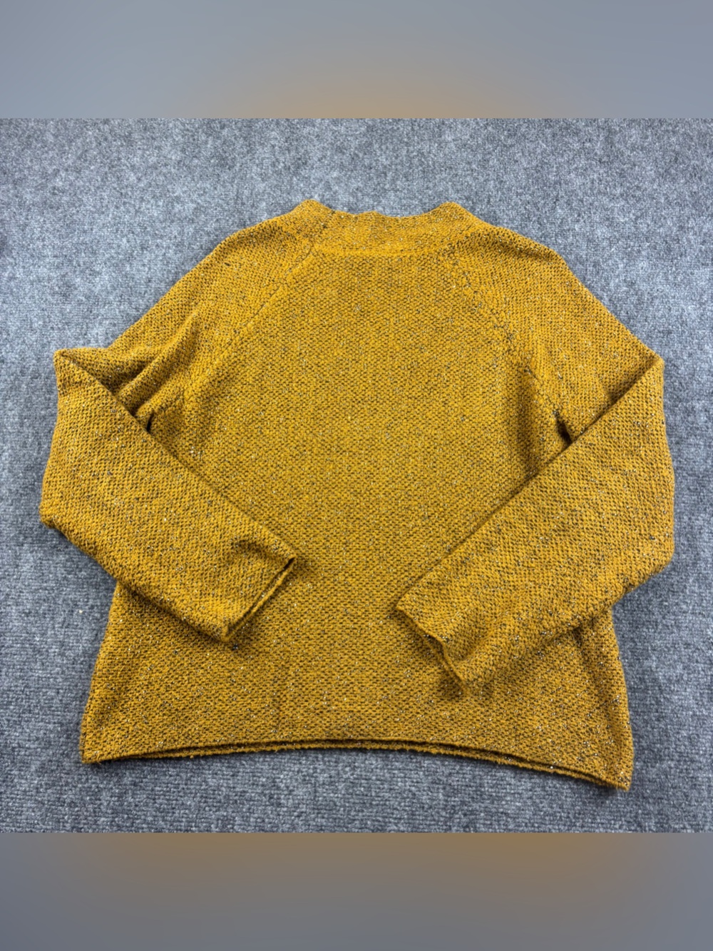 EILEEN FISHER Women’s Textured Mock Neck Sweater Mustard Yellow size: XS - Picture 2 of 7